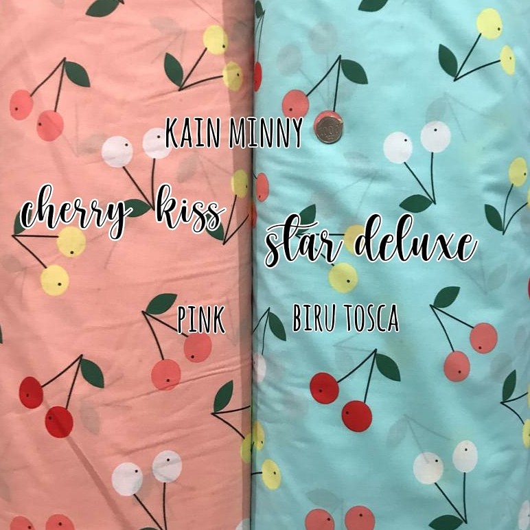 CHERRY KISS - KAIN SPREI KATUN LOKAL METERAN STAR DELUXE