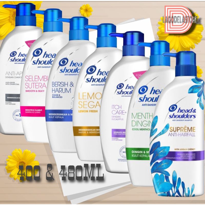 Head & Shoulders Shampo Pump 400ml / Head and Shoulders Cool Menthol / Selembut Sutera 400ml