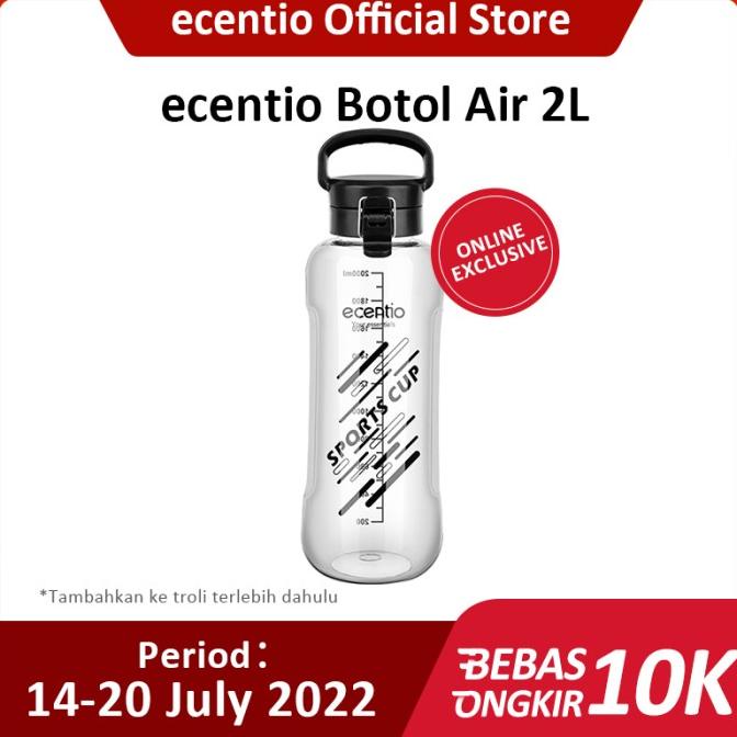 ecentio 2000ml botol minum olahraga botol air anti tumpah