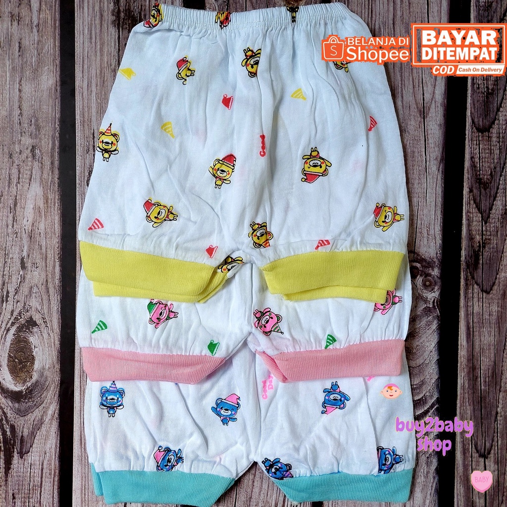 Celana pendek bayi model kotak Lucky Time murah berkualitas 3-6 bulan isi 6 PCS