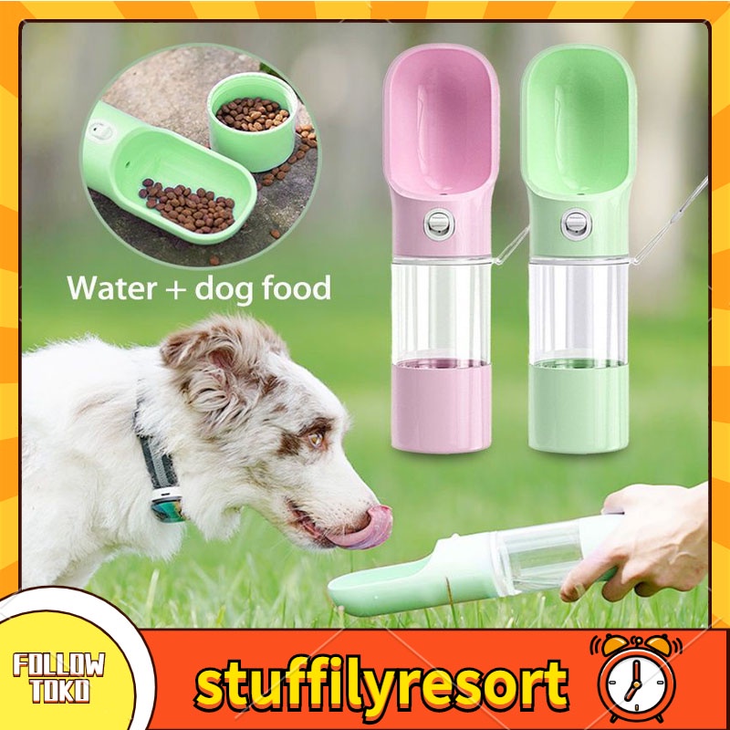 COD/Pet Water Bottle 2 in 1 Travel Botol Minum Makan Anjing &amp; Kucing Hewan Portable Food &amp; Drink