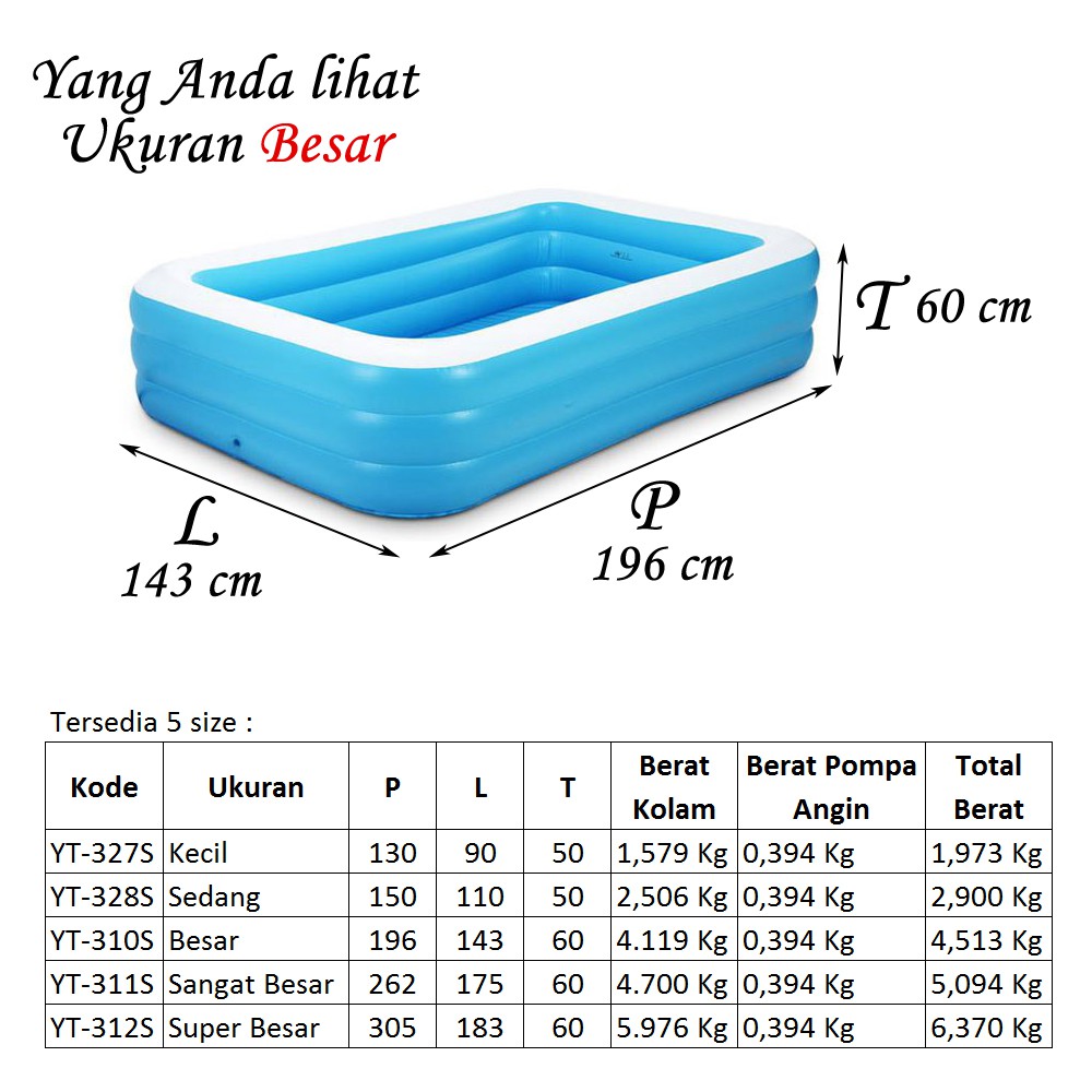 Intime Inflatable Pool Kolam Renang Ukuran Besar