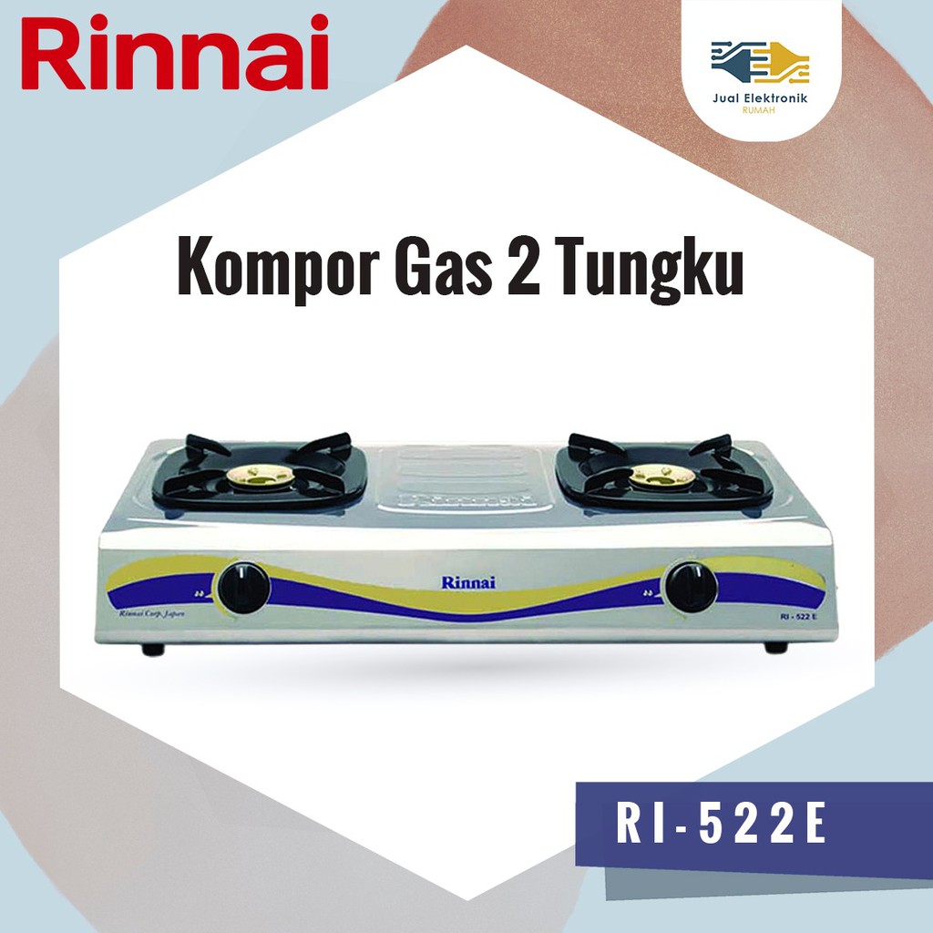 Kompor Gas 2 Tungku Rinnai RI-522E / RI522E Harga Terbaik