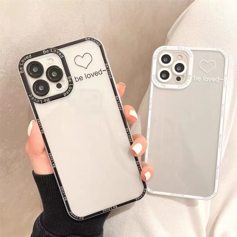 Soft Case Silikon TPU Motif Hati Untuk Iphone 14 12 13 6 6S 7 8 Plus X XS XR 11 Pro Max