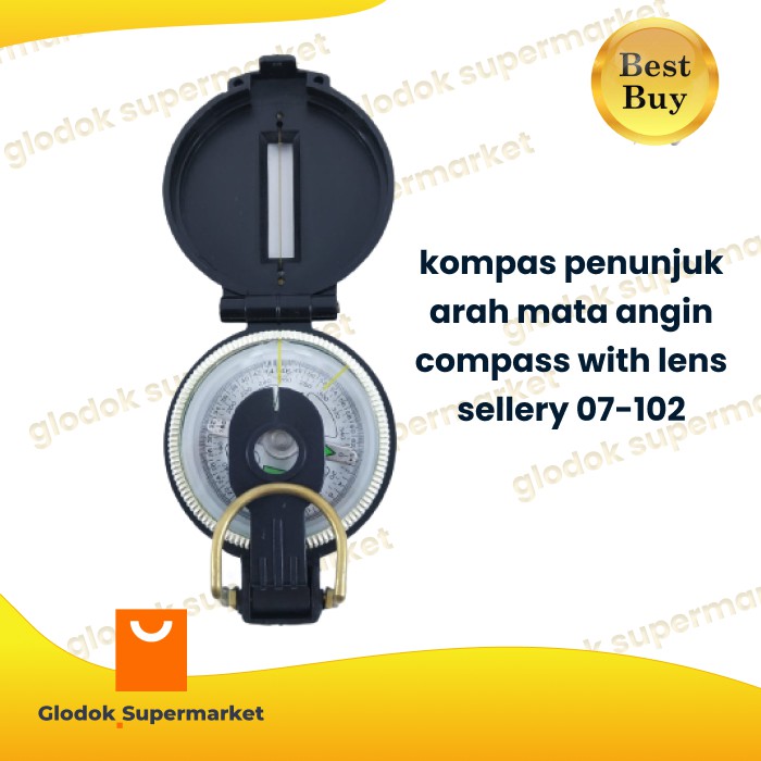 kompas penunjuk arah mata angin compass with lens sellery 07-102