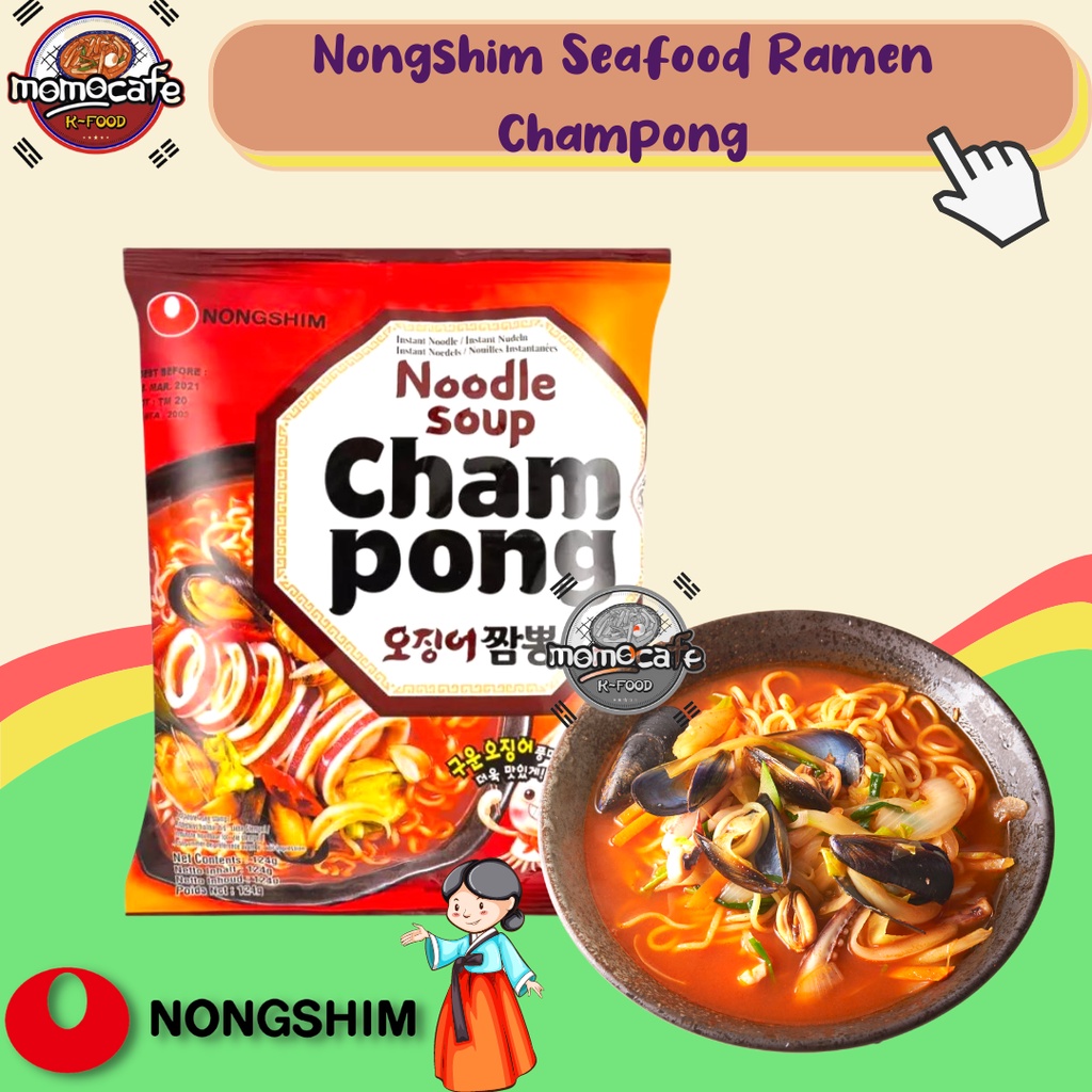 

Nongshim Champong Noodle Soup 124 Gr - Mi Instant Ramen Kuah Korea