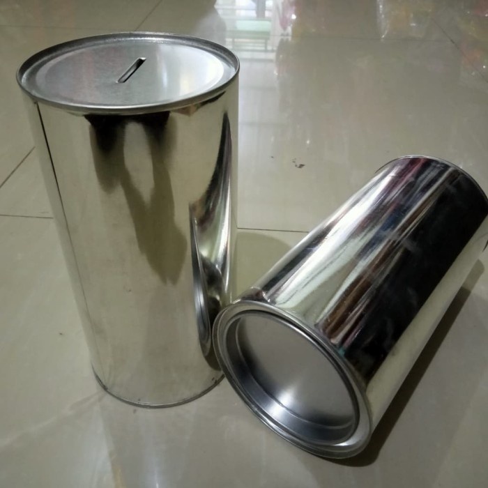 CELENGAN- CELENGAN KALENG POLOS BUKA TUTUP UKURAN 20 X 10 CM -CELENGAN.