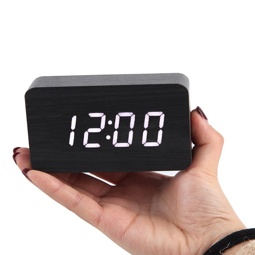 Jam Kayu Lampu Led Elegant Random / Wooden Clock Sedang / Medium