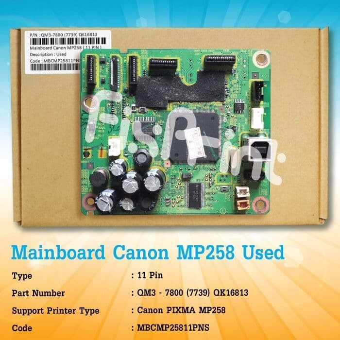 Mainboard Printer Canon MP258 Original Cabutan Board Motherboard MP258 MP 258 11 Pin