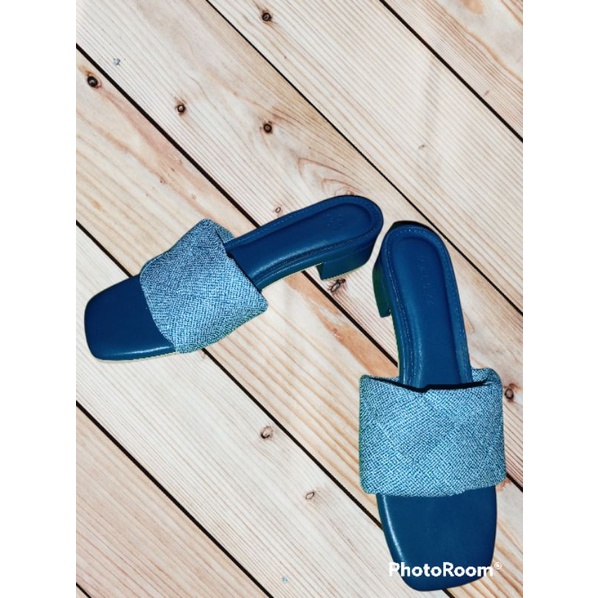 Sandal Valdya Heels 3cm (Color Navy atau Biru Dongker)