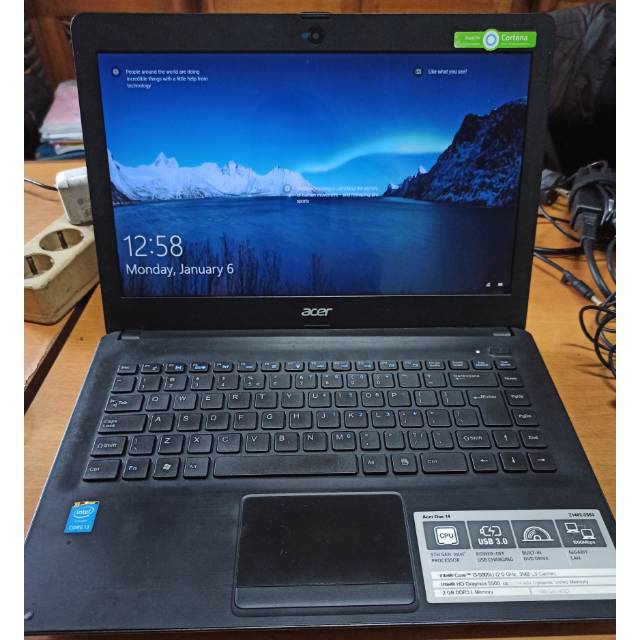 Laptop Acer one 14 Intel core i3 -5005u generasi ke-5