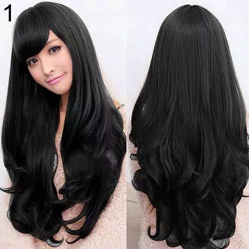 Wig Rambut Wanita Model Panjang dan bergelombang - hair wig salon - rambut palsu berkualitas tidak mudah kusut