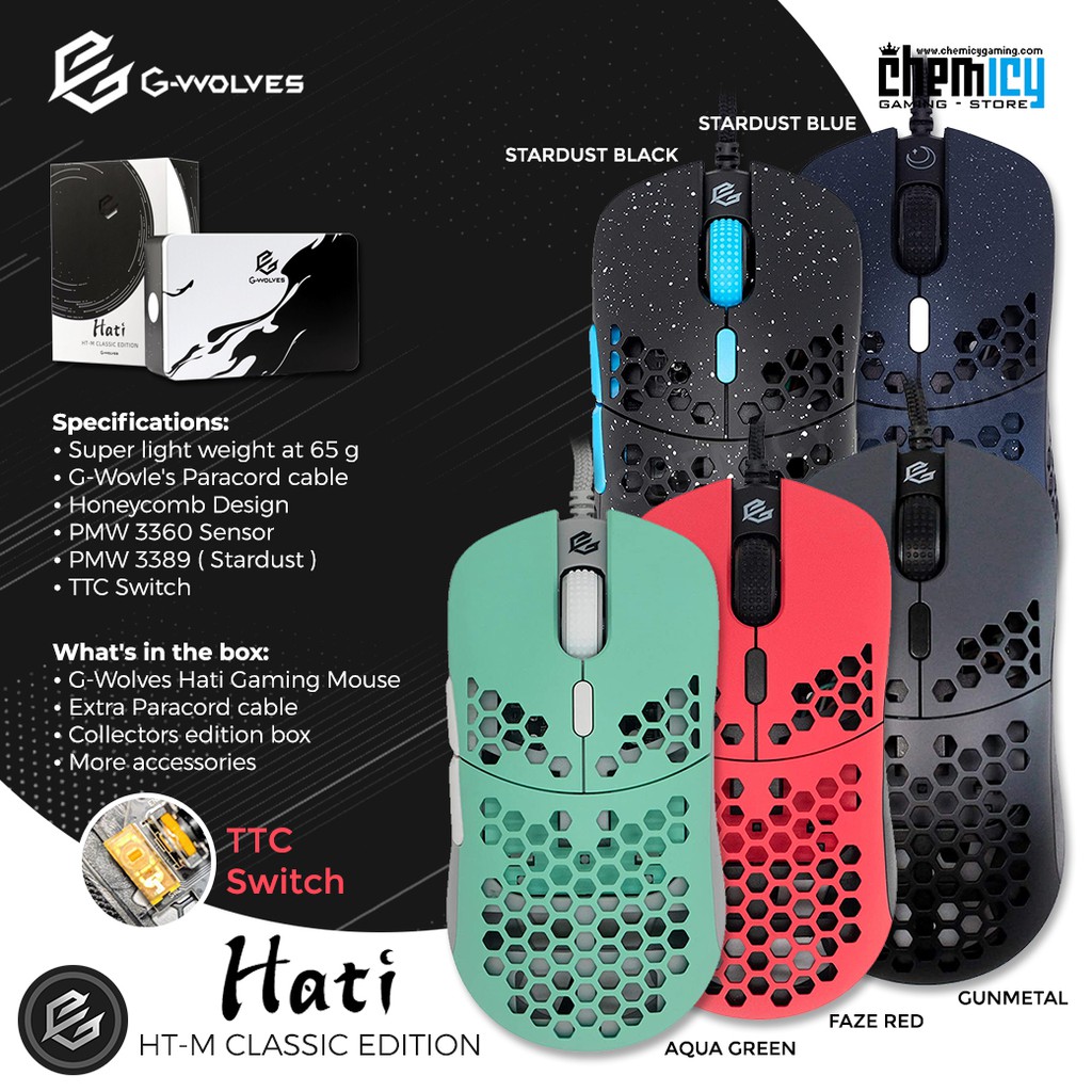 G-Wolves Hati Ultra Lightweight Wired Gaming Mouse