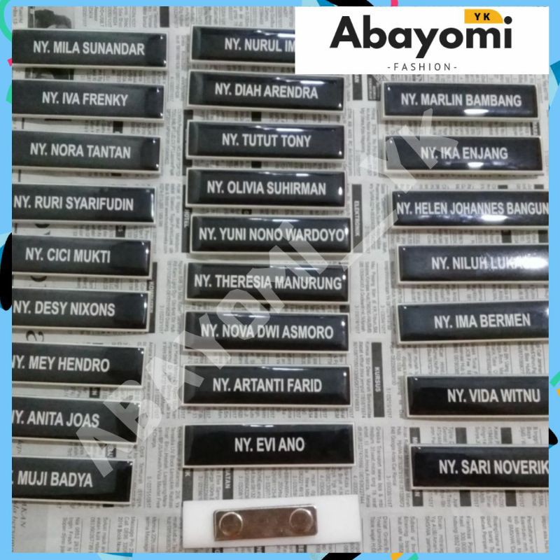 

Name tag nama dada acrilyc resin magnet