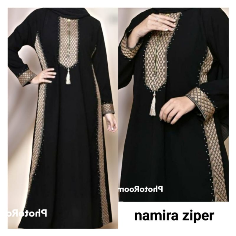 Abaya Saudi Abaya Namira / Gamis Hitam / Dress Hitam / Gamis Arab / Abaya Arab