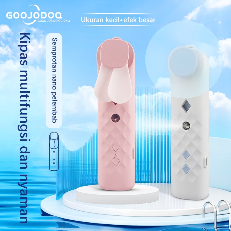 【Beli dua diskon 20%】 Goojodoq Kipas Angin 2 in 1mini Humidifier Fan USB Rechargeable