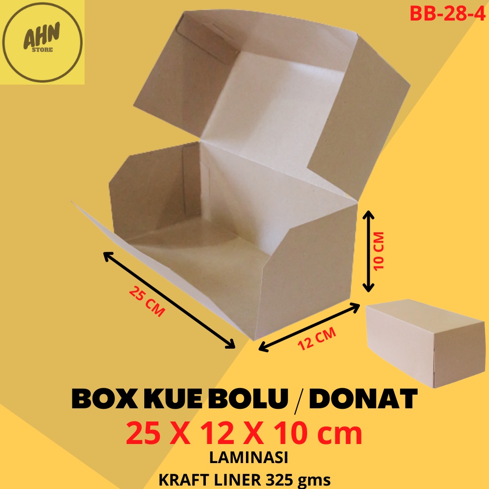 

KARDUS DUS BOX KUE BOLU ROTI / KOTAK BOX ROTI DONAT BOLEN BOMBOLONI UKURAN 25x12x10 CM LAMINASI