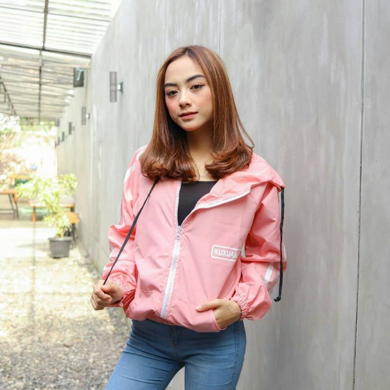 KUXUX JACKET || ANDO JACKET II JAKET PARASIT WANITA #KJ-Pink Baby