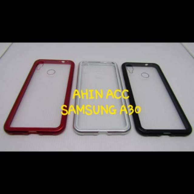 Case Magnetic Samsung A30 Premium 2in1 Transtparants Glass