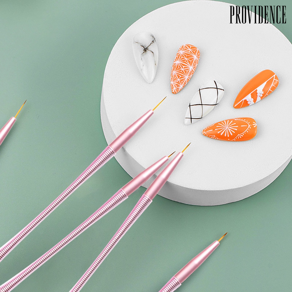 Providence 3pcs / Set Kuas Nail Art Gagang Ergonomis Ultra Tipis Untuk Manicure