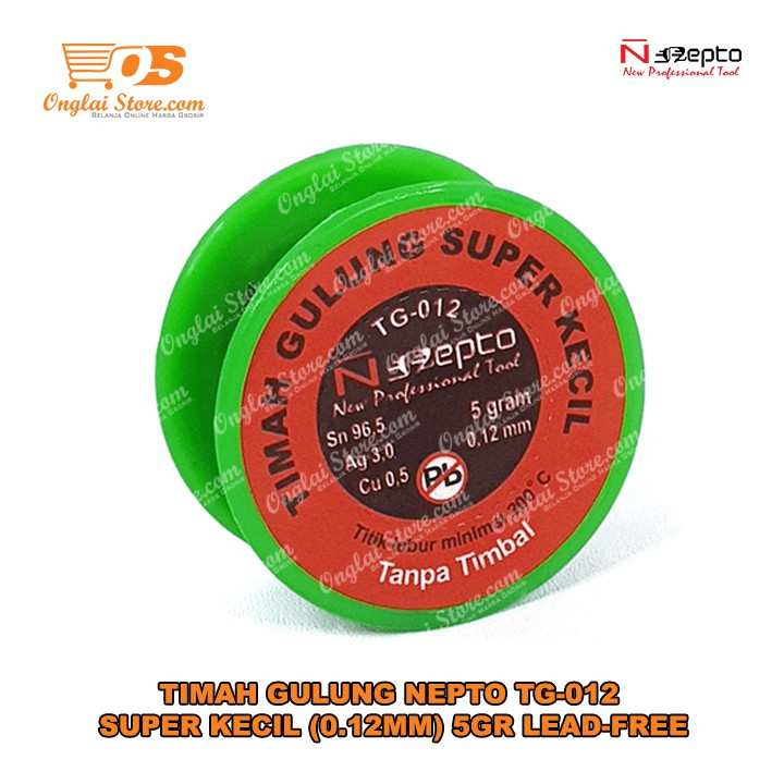 Timah Gulung Nepto Tg-012 Super Kecil (0.12Mm) 5Gr Lead-Free Original