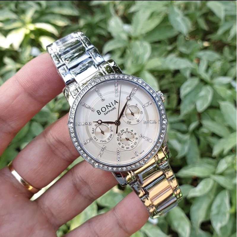 JAM TANGAN BONIA WANITA 10418 SILVER ORI BM