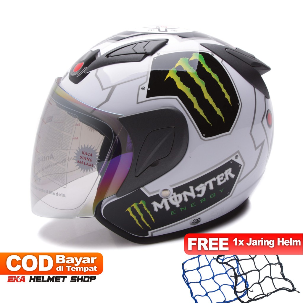 [Helm Dewasa] MSR Helmet Javelin - Monster - Putih + Promo Gratis Jaring Helm