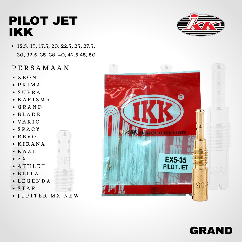 Pilot jet spuyer IKK grand vario beat Supra karisma spacy Kaze Blitz Kirana MX new