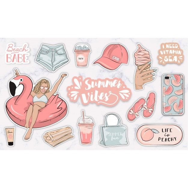 STIKER TUMBLR AESTHETIC SET / Stiker Pack Aesthetic /Stiker Hp Laptop/ Sticker Tumblr-Summer