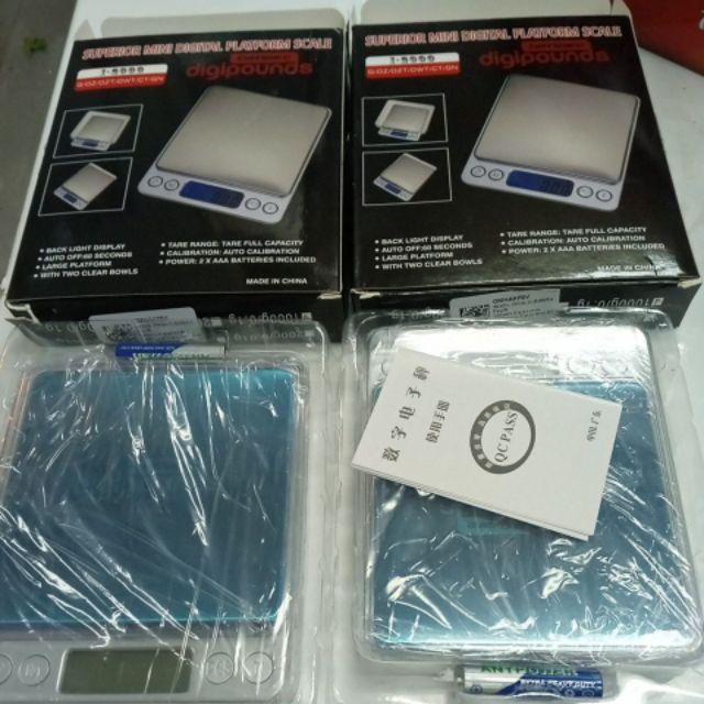 Timbangan Dapur Mini Digital Platform Scale 1kg 0.1g - I2000 - Silver Omhakfsv