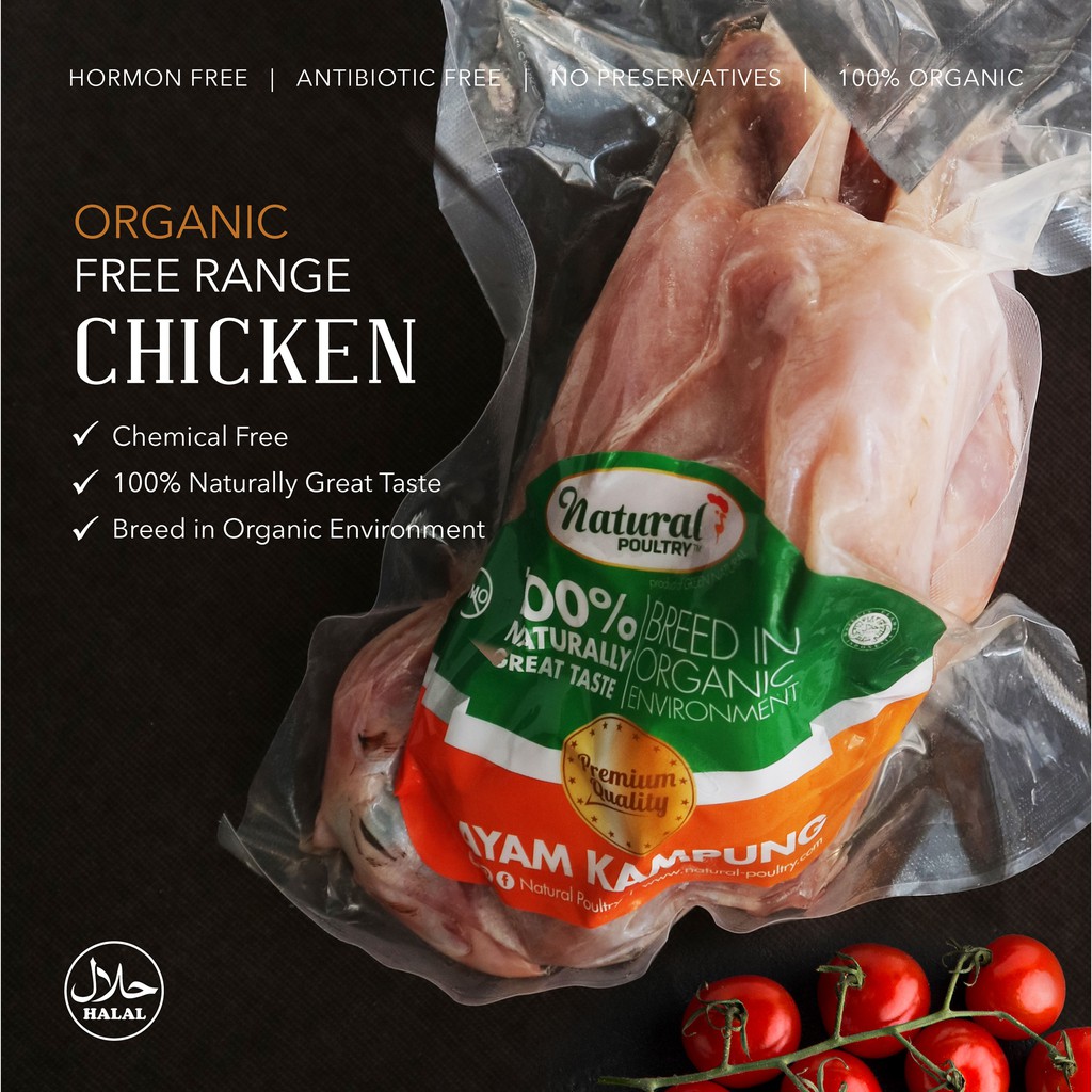

Organic Free Range Chicken - Ayam Kampung Organik Utuh