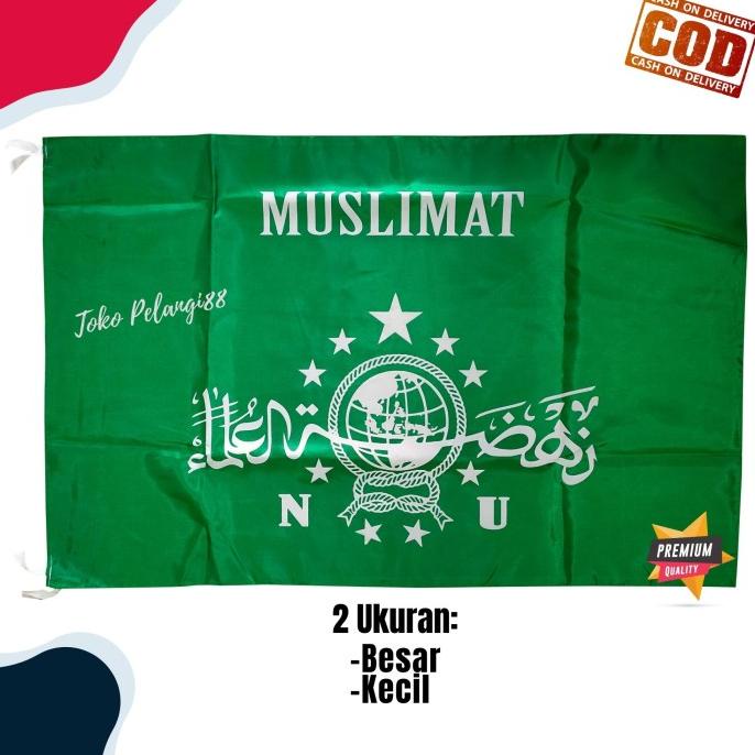 Bendera Muslimat NU Sablon Murah Besar dan Kecil 80x120cm