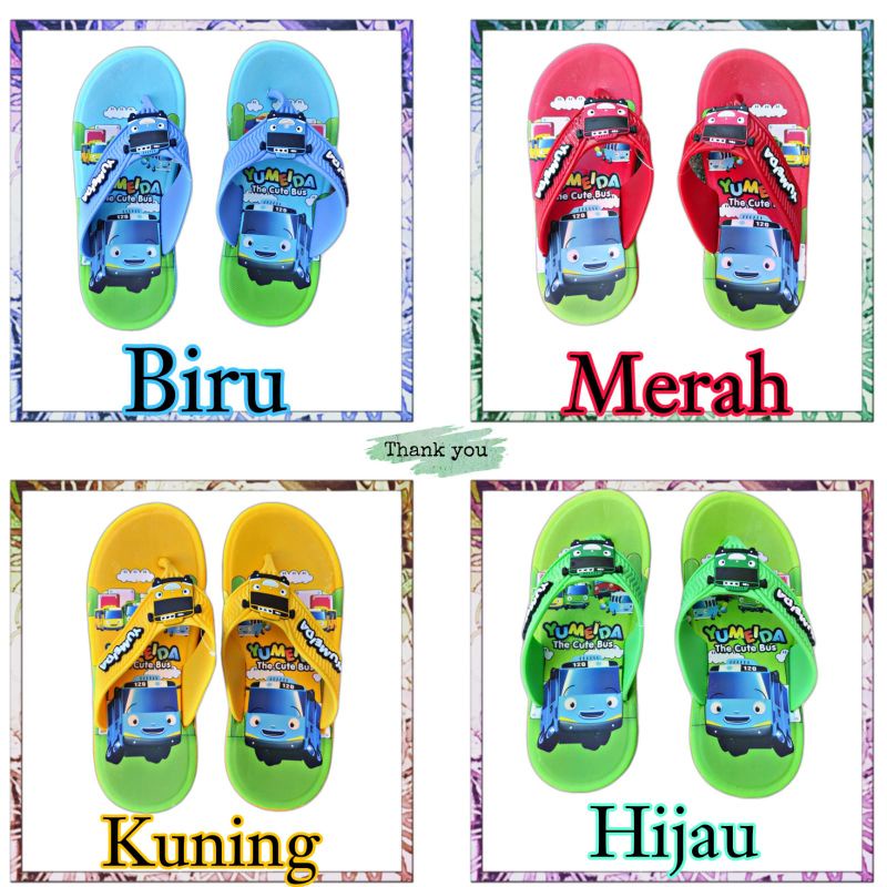 Sandal anak Tayo untuk umur 5 - 10 tahun size 19 - 24 Yumeida