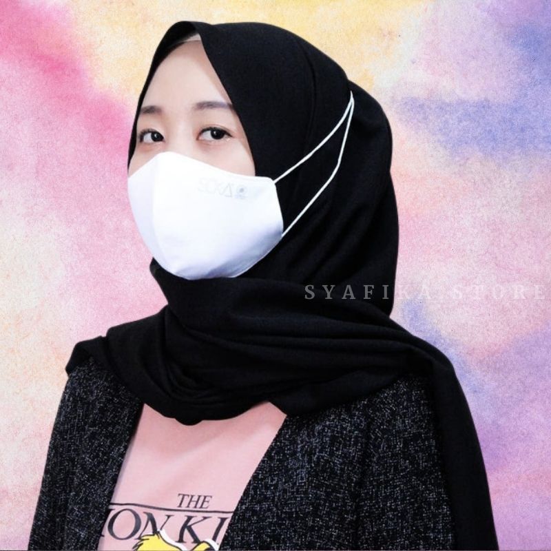 Masker SOKA ORIGINAL Anti Bakteri Ukuran Dewasa Warna Hitam dan Putih