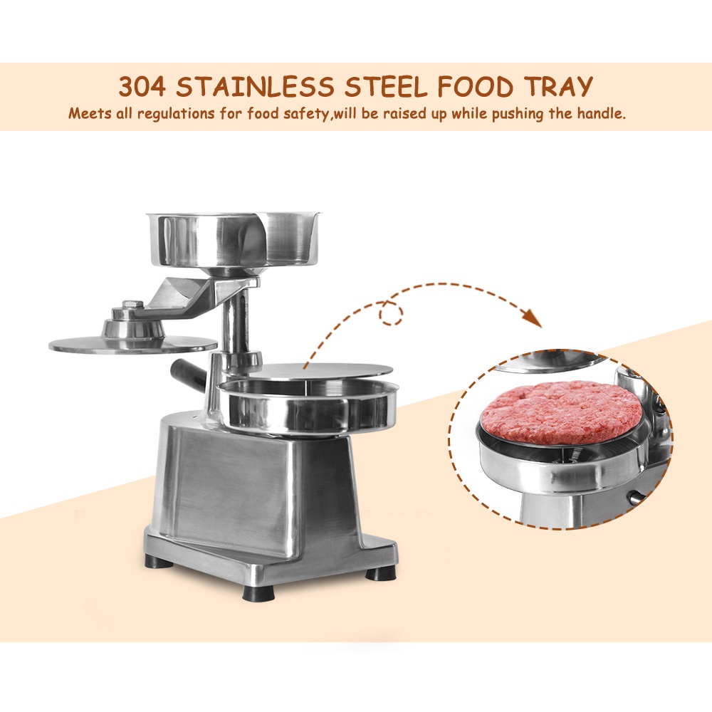 Mesin Pembuat Daging Hamburger Manual Bahan Stainless Steel