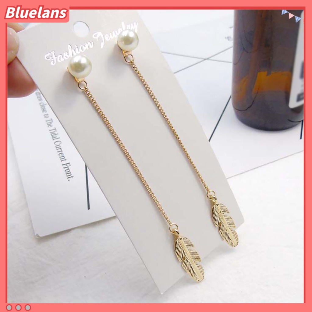 Bluelans Drop Earring Exquisite Creative Leaf Design Dangle Earing for Girl