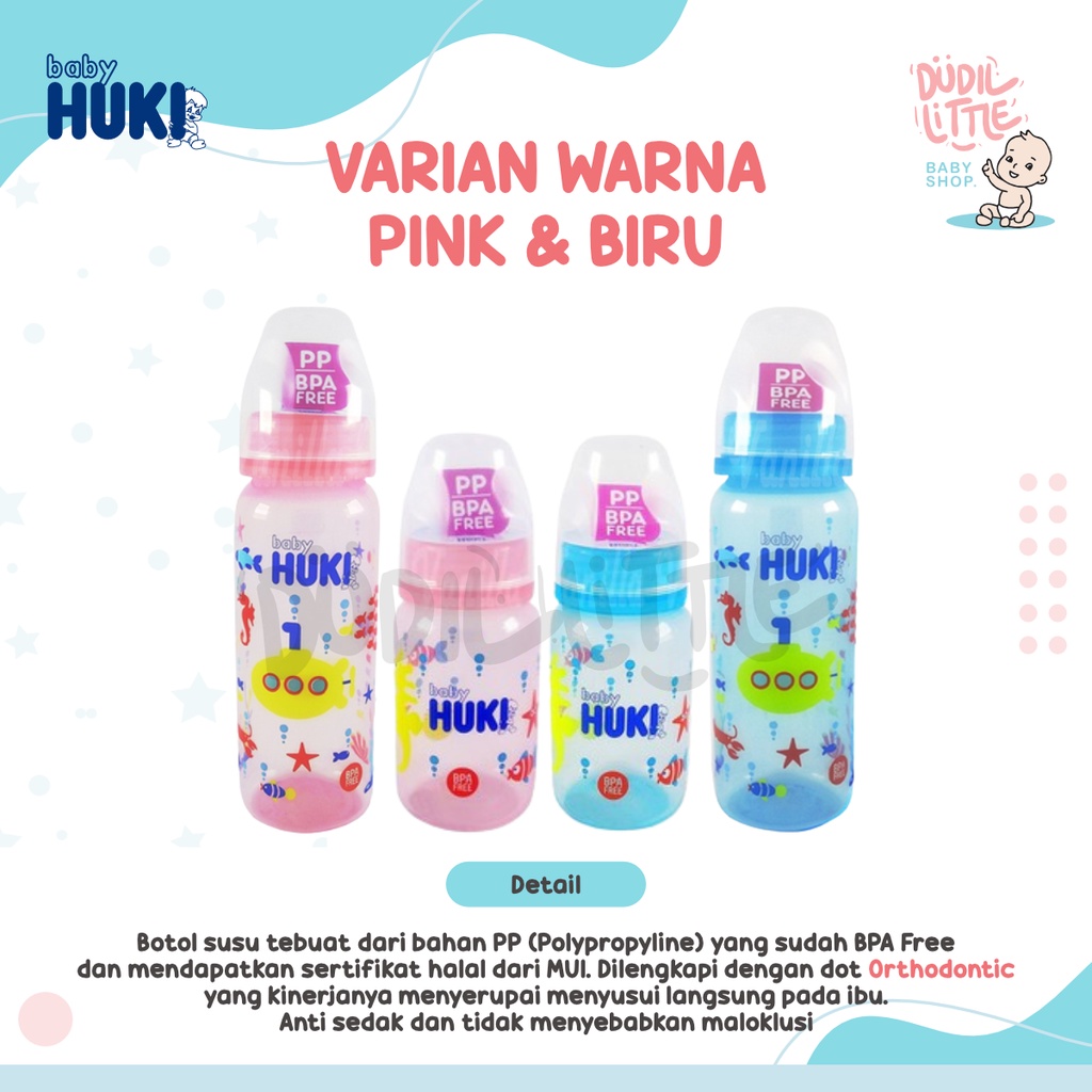 Botol Huki 120-240ml Dot Orthodontic Sea Horse Marine Baby Round Milk Bottle 100% Garansi