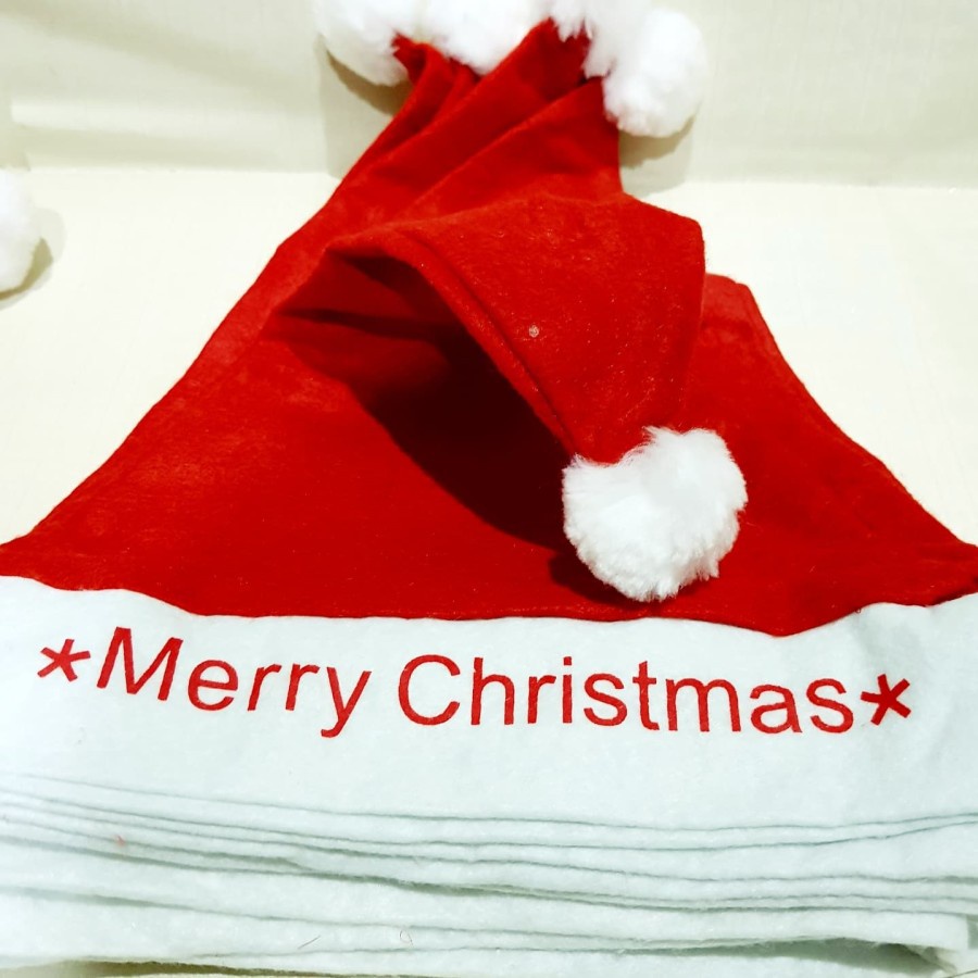 TOPI NATAL ANAK MERRY CHRISTMAS MURAH DEKORASI AKSESORIES KOSTUM SANTA NATAL