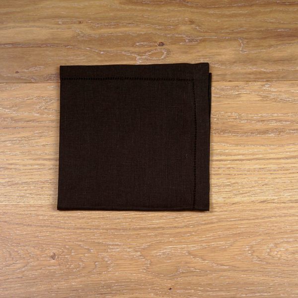 Napkin Serbet Makan Dark Brown FullCotton Damask Polos