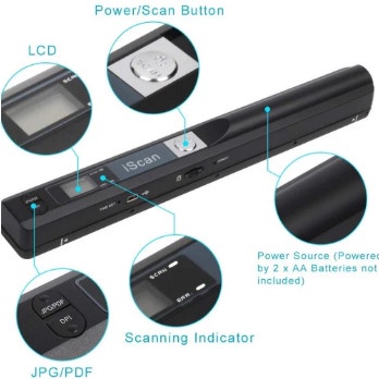 Portable Scanner Dokumen A4 iScan Handy Scanner 900Dpi MicroSD Slot