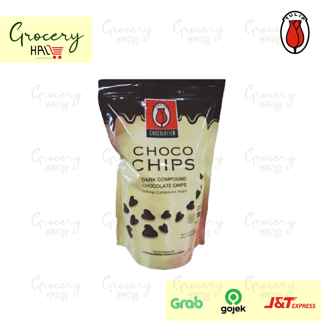 

TULIP CHOCO CHIPS PREMIUM 1KG ( CHOCOLATE CHIPS - CHOCOCHIPS - COKELAT )