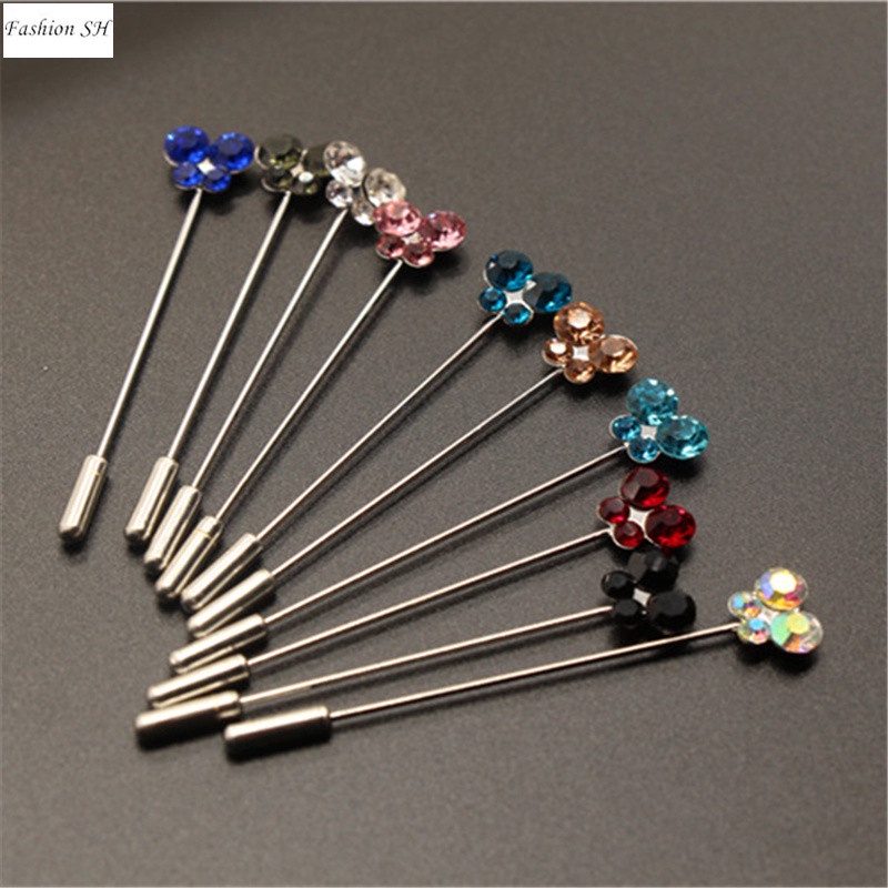 10pcs Butterfly Shaped Crystal Mixed Color Brooch Safe Simple Pin