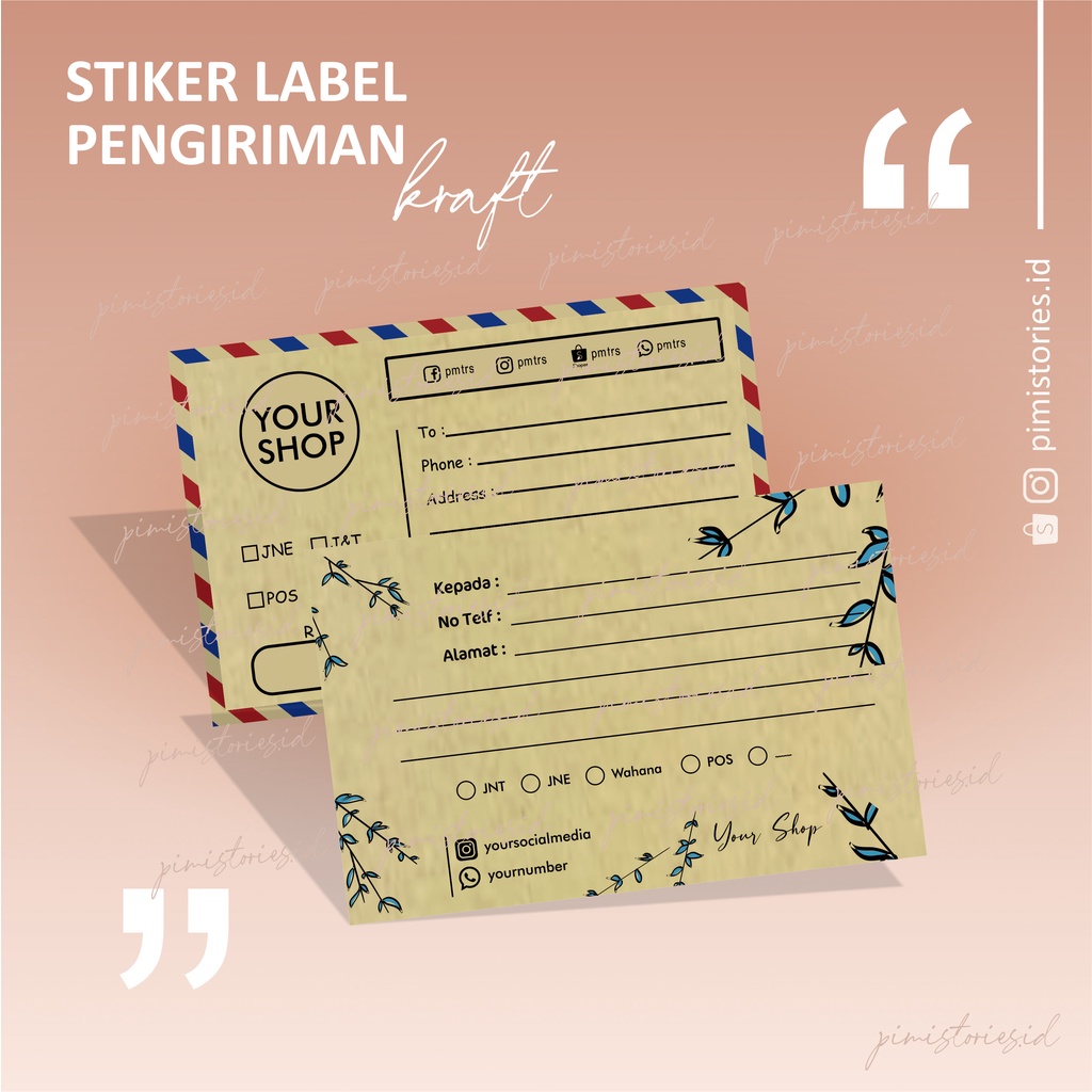 STIKER PENGIRIMAN ⚫ STIKER ALAMAT ⚫ STIKER PENGIRIMAN ONLINE SHOP ⚫ LABEL PENGIRIMAN ⚫ KRAFT