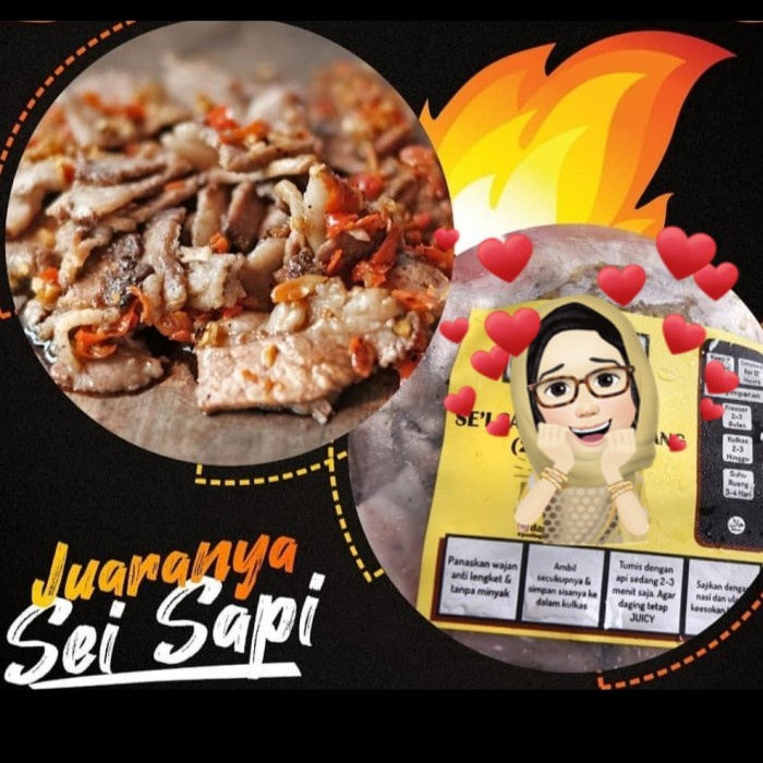 

sei sapi asap / Frozen / daging sapi / 250gr / 250 gr / matang - BARU