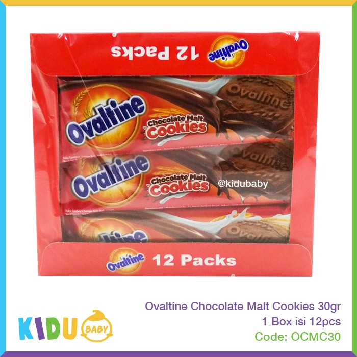 Biskuit Ovaltine Chocolate Malt Cookies 24gr / 1 box isi 12 pcs x 24 gram