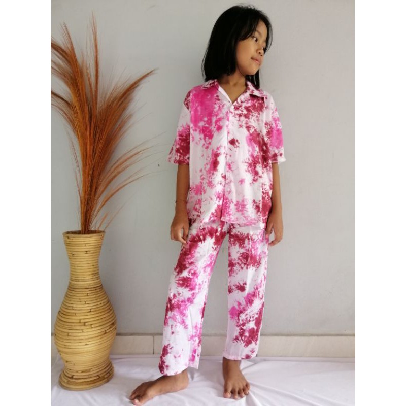 Set Pajamas Tie Dye Anak / Setelan Piyama Anak / Setelan Piyama Tie Dye / Setelan Piyama Tidur Anak