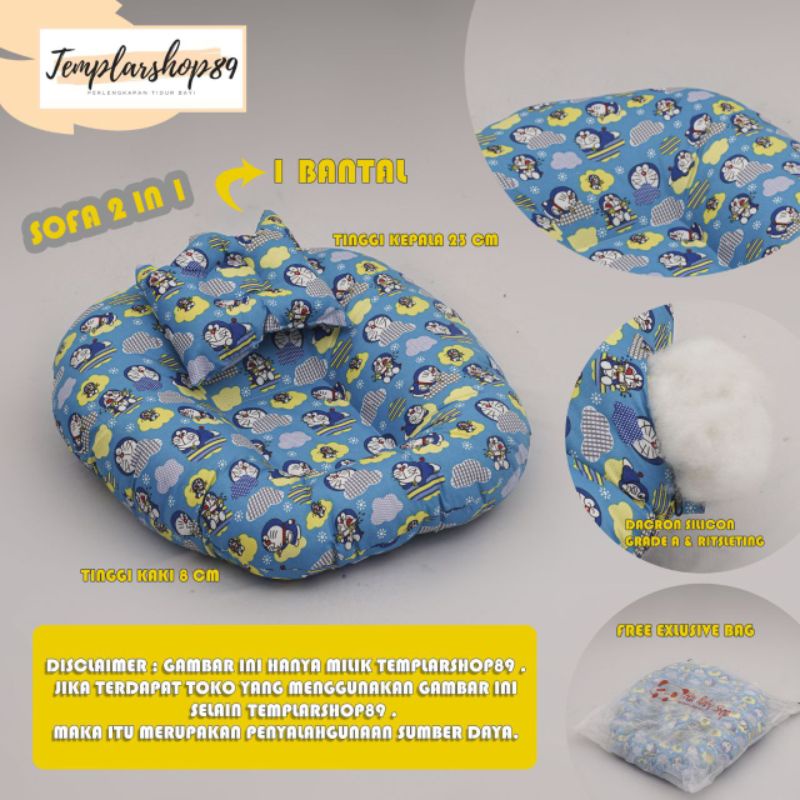Sofa bayi / baby launger  FREE bantal mahkota bayi dan tas mika.-Emon awan