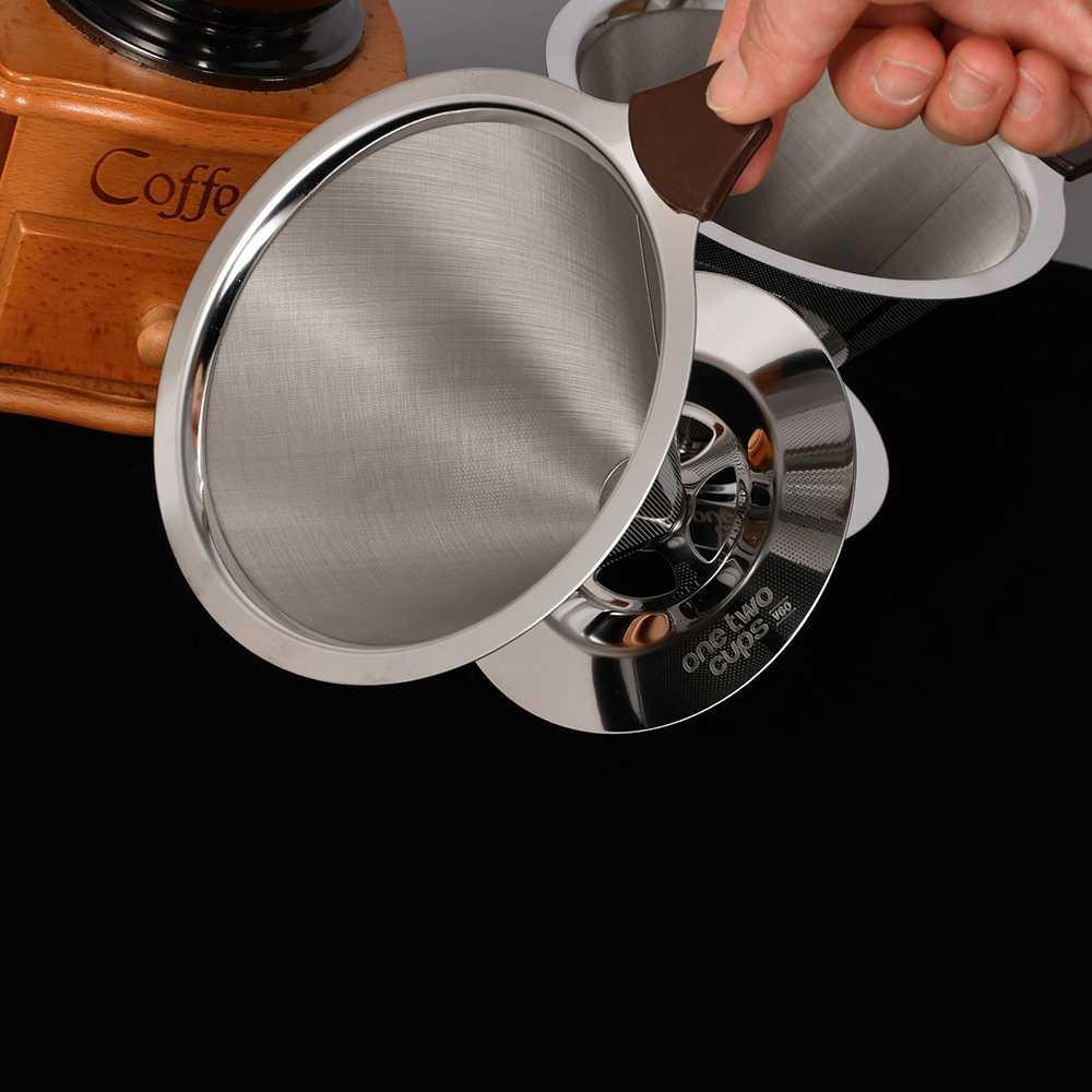 OneTwoCups Filter Penyaring Kopi Double Layer Cone Coffee Filter - V60 [Silver]