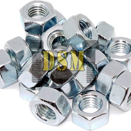 (100 PCS) Mur Putih / Hex Nut Putih Galvanis M5 Pitch 0,8 Kunci 8