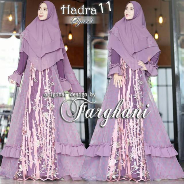 ORIGINAL - Gamis Syari Brokat Mewah Nadra Syari by Farghani Gamis cantik gamis lebaran realpic